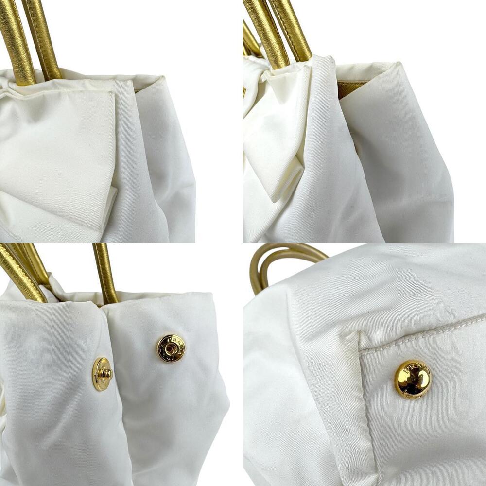 Prada Tessuto Bow Tote handbag handles signature bow White - Picture 4 of 4